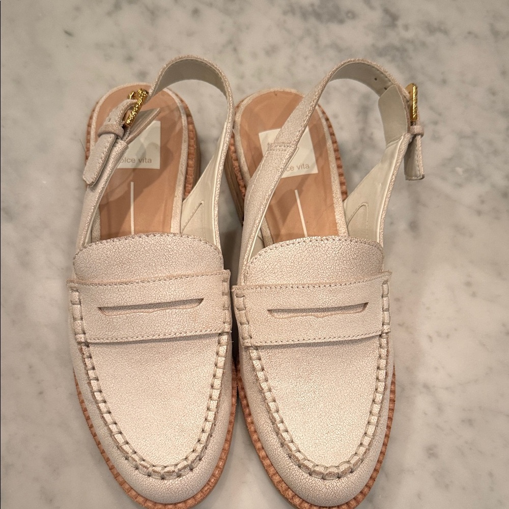 Dolce Vita Cream Slingback Loafers
